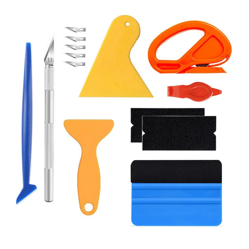 Hot Car Tinting Kit Vinyl Wrap Tools Window Film Squeegee Scraper Vinyl Cutter Knife Vehicle Styling Accessories Vinyl Spatula