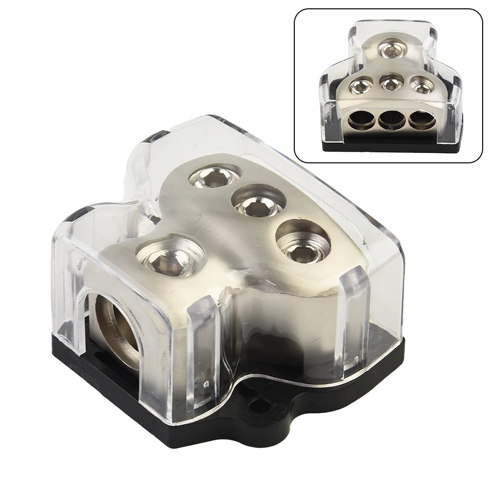 Deep Wire Recesses Car Power Distributor Block Distribution Block Wire Splitter Zinc Alloy 1PC 4 AWG Audio Kit