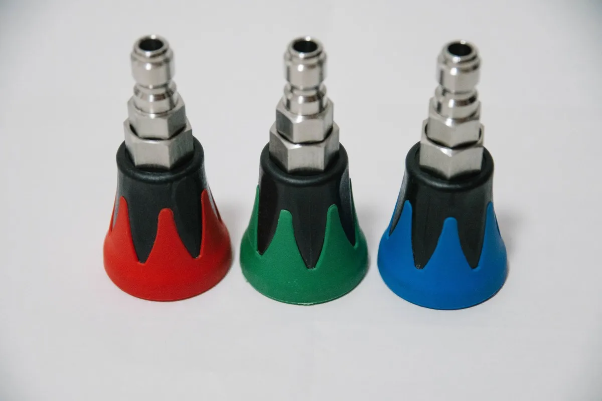 Drision 1/4" New High Pressure Premium Spray Nozzle Tips With Colours Nozzle Holder Rubber Protector For Pressure Washer