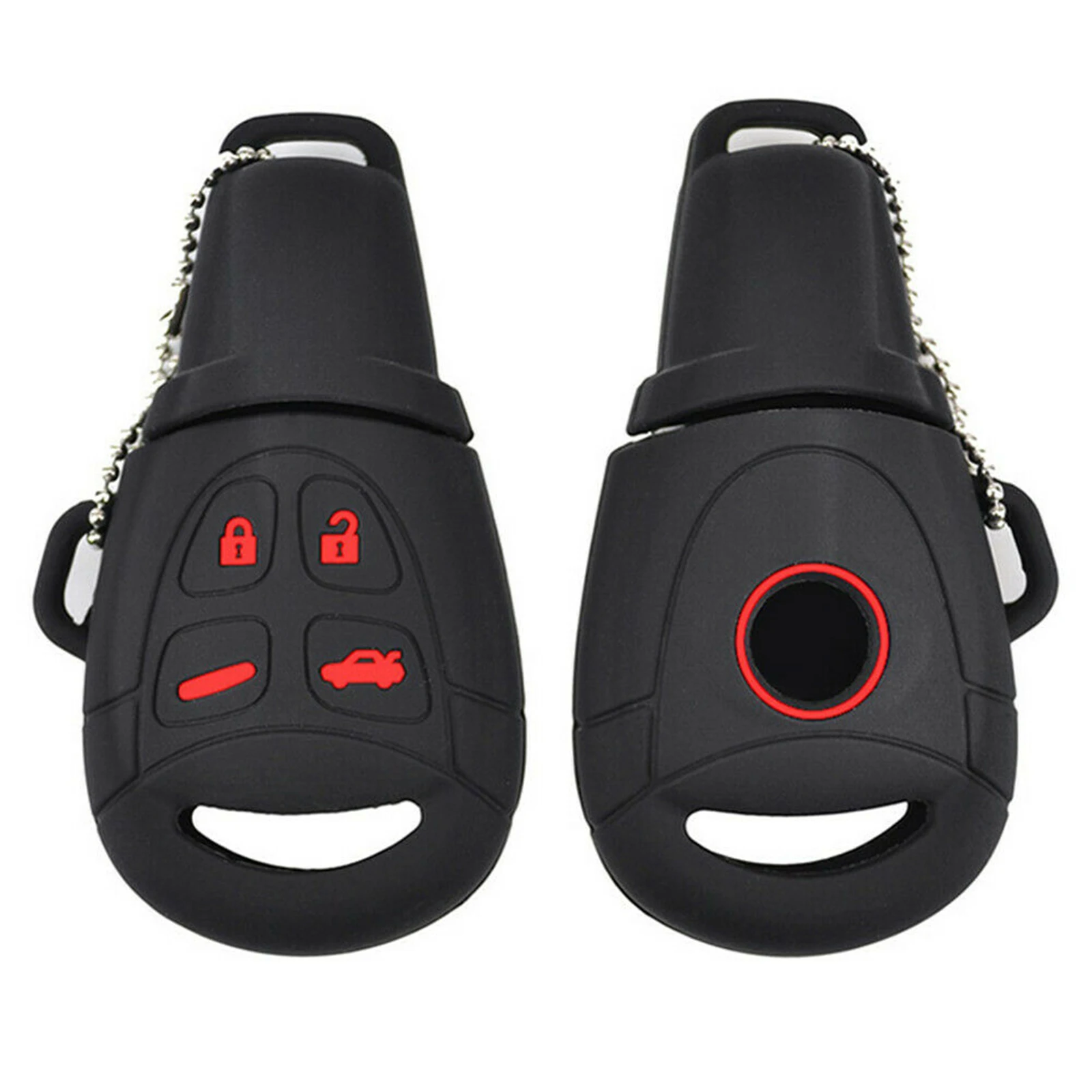 For SAAB 9-3 9-5 93 95 Silicone Remote Key Case Fob Shell Cover Skin Sleeve 4 Buttons 2005-2012