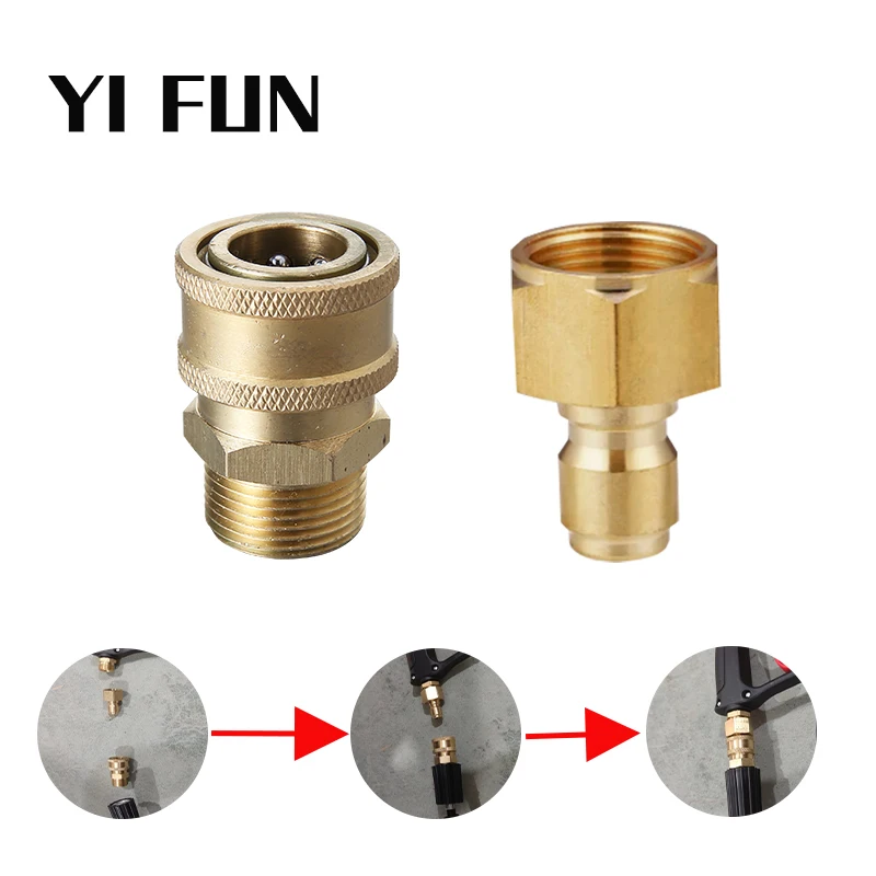 Car Wash Accessories 3/8 Quick Connection For High Pressure Washer M22 Adapter For Car Wash Water Gun Hose Washing Machine