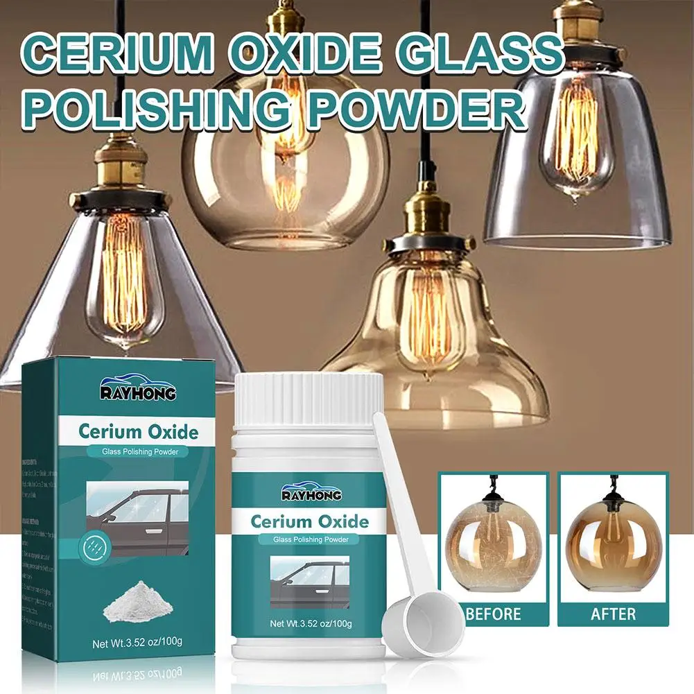 120g Cerium Oxide Glass Scratch Remover, Professional Glass Polishing Compound For Windshield, Glass Car Accessories F0x9