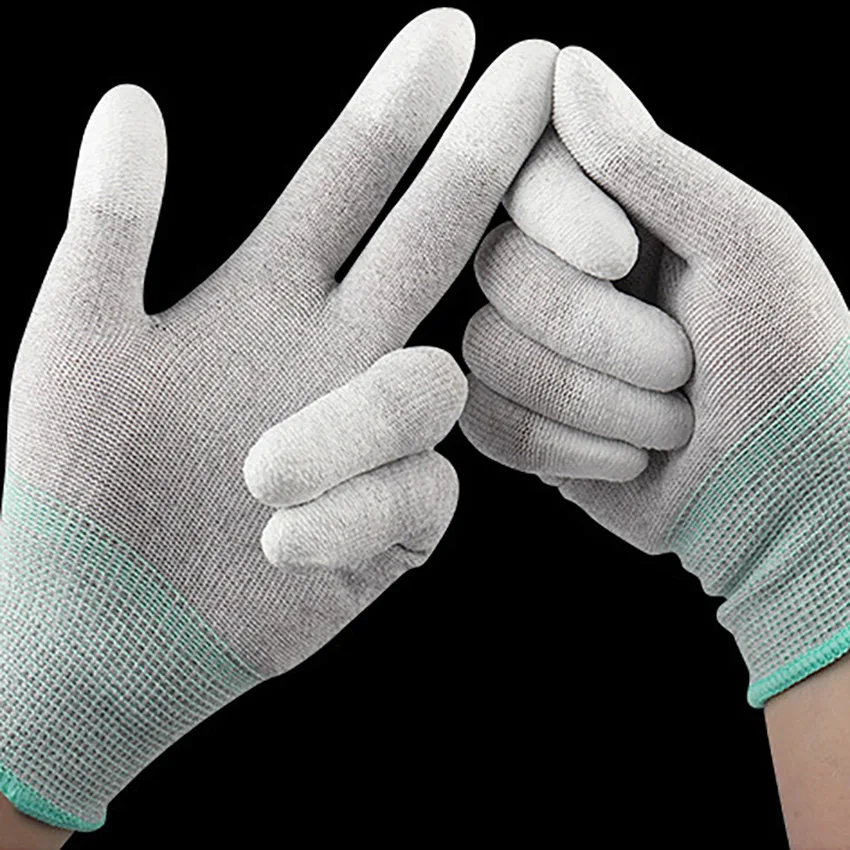 Fingertip PU Coated Anti-static Gloves Antiskid Handwork Industrial Working Protective Gloves Car Window Tint Film Install Glove