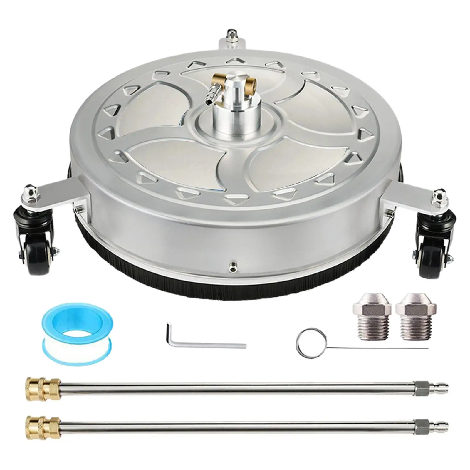 16inch Pressure Washer Surface Cleaner 1/4" Quick Connector Power Washer Accessory Undercarriage Cleaner for patio Cleaning