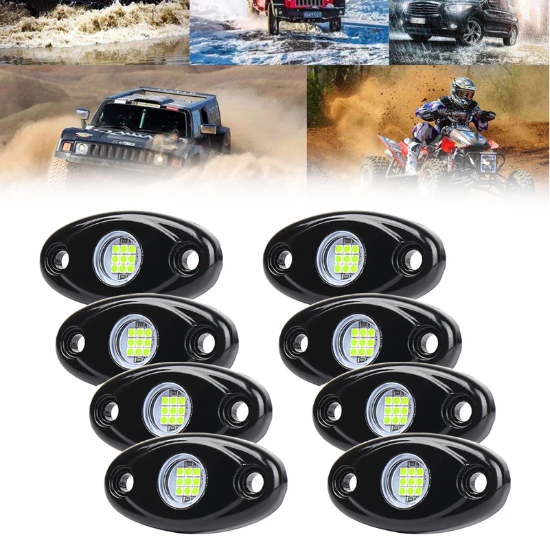 2/4Pods Led Rock Lights For Jeep Atv Suv Offroad Car Truck Boat Underbody Glow Trail Rig Lamp Underglow Led Neon Lights Wate