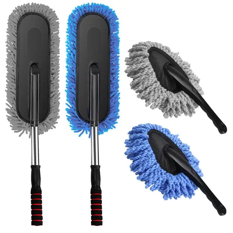 Microfiber Car Duster Retractable Heavy Duty Extender Handle Starter Household Cleaning Dust Duster Brush Vehicle Accessories