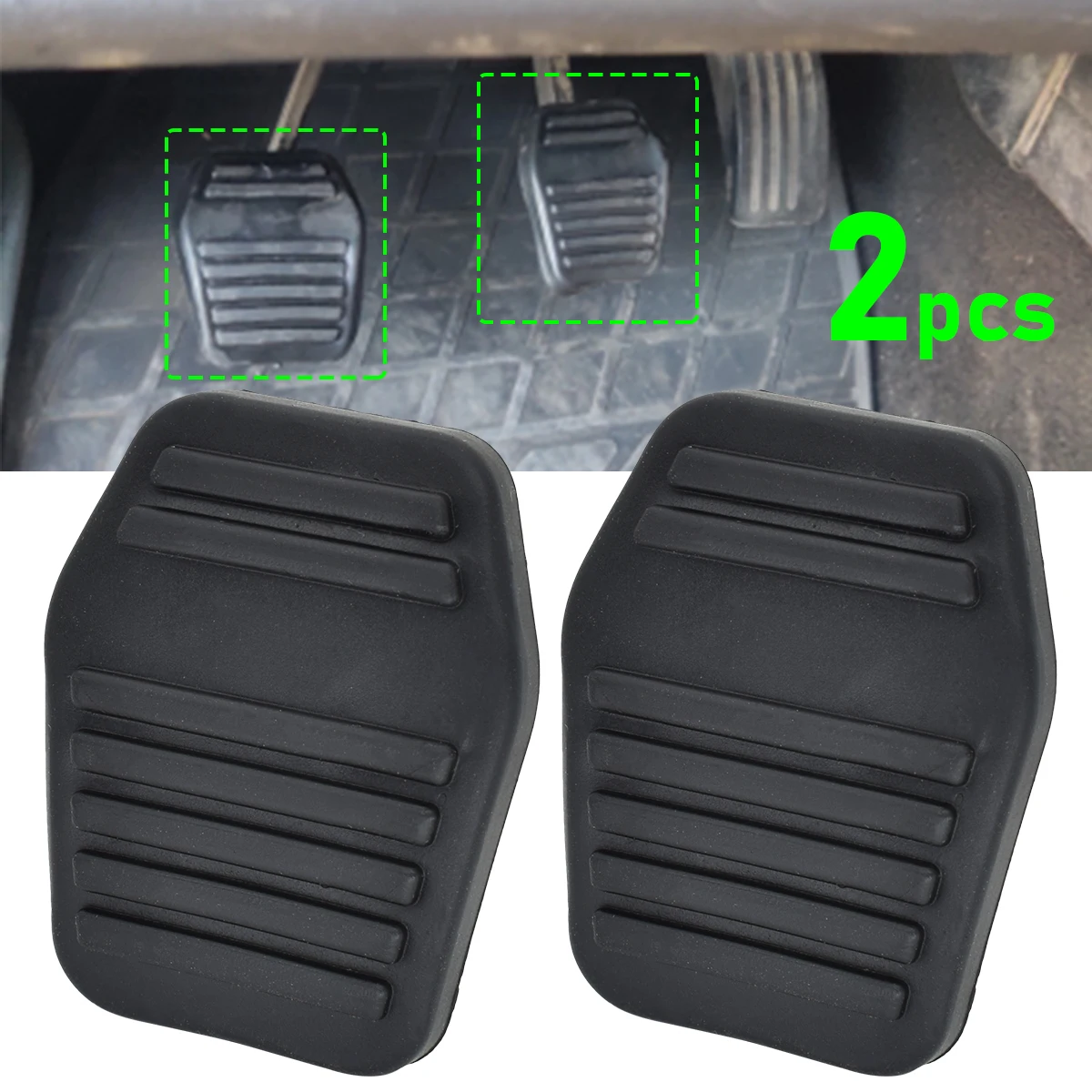 2Pcs Car Brake Clutch Pedal Pad Rubber Cover For Ford Transit MK6 MK7 2000 - 2004​​ Focus 1998 - 2005 Fiesta 2001 - 2008 6789917