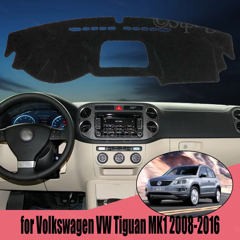 Car Styling Suede  Dashmat Dashboard Custom Cover Pad Dash Mat Carpet for Volkswagen VW Tiguan MK1 2008-2016