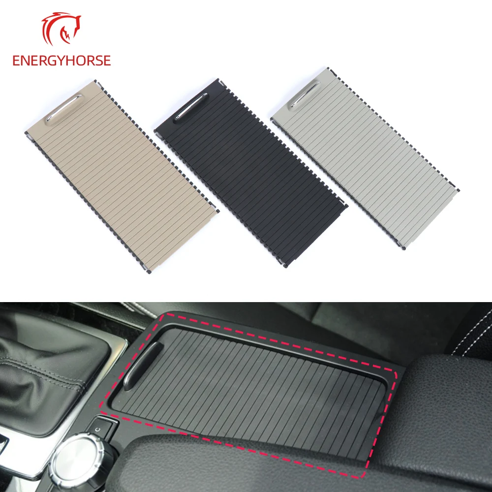 Center Console Cover Slide Roller Blind Cover Cup Holder Storage for Mercedes Benz C-Class W204 S204 Car Interior Accessories