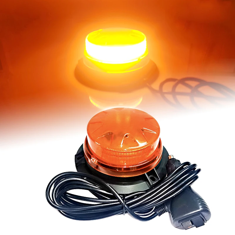 bright Emergency traffice Lights for Vehicles Amber LED Strobe Warning lights for Trucks  Cars 12V-24V  Light Bar Magnetic Mount