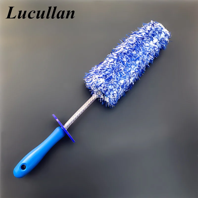 Lucullan 2020 New Microfiber Detailing Brush With Removable Head Durable Rim Spokes Caliper Wheel Cleaner