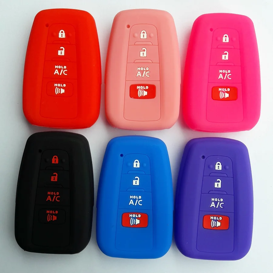 Silicon Accessories key pouch case cover 4 Buttons For Toyota Smart Key Protection 2017-2018 Camry Prius Prime AC Hold