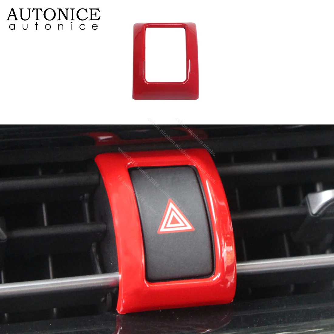 Carbon fiber color Center Control Safety warning button trim For toyota C-HR CHR