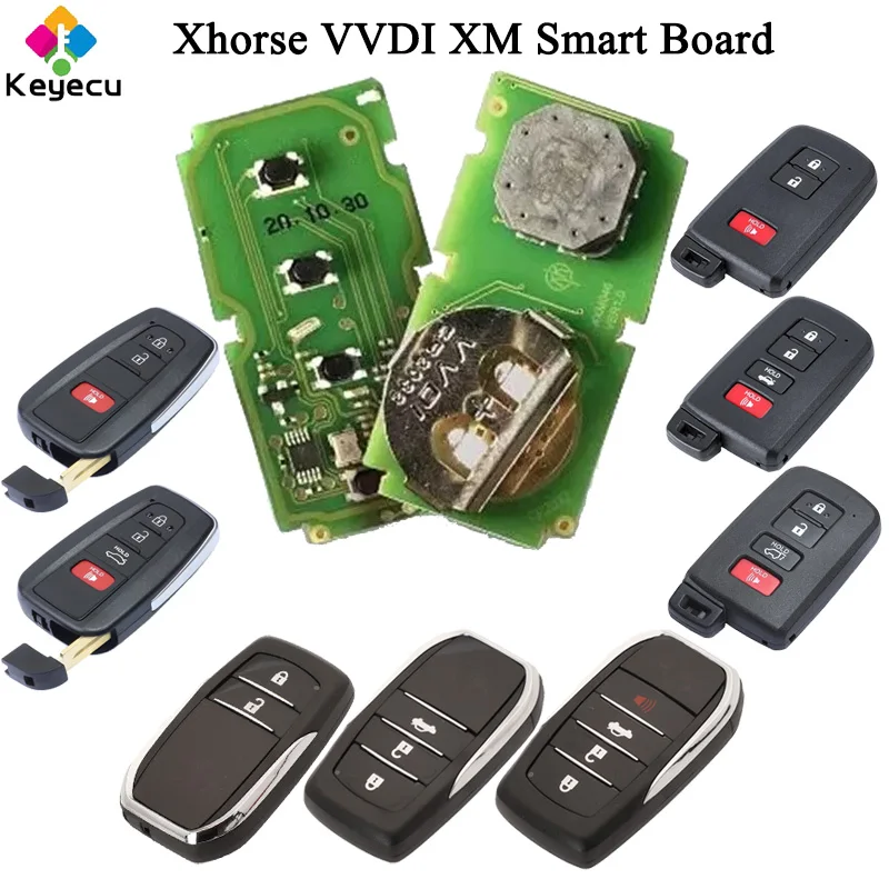 KEYECU Xhorse VVDI XM Smart Remote Control Car Key for Toyota for Lexus 8A & 4D Chip Type, Support Rewirte