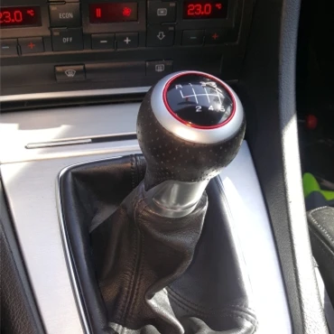 For Audi A3 S3 8p 2003-2013 A4 S4 Q5 S-Line 2007-2015 Leather Shifter Car Gear Shift Knob 12mm 5/6 Speed Handle