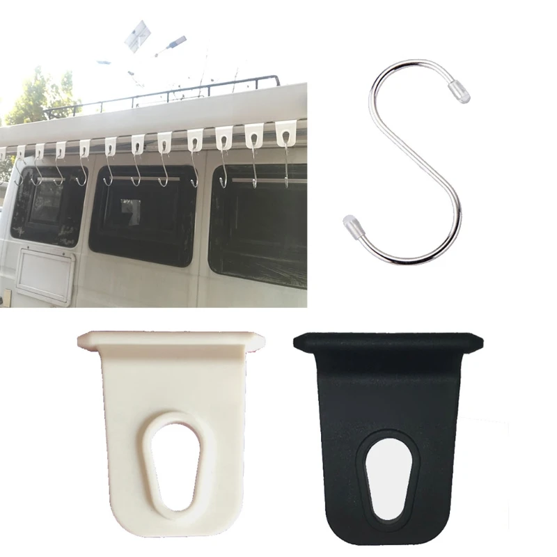 5/10 Pieces RV Awing Hanger Portable Plastic Caravan Motorhome RV Awning Hook Ring Clothes hanger Clip String Hooks