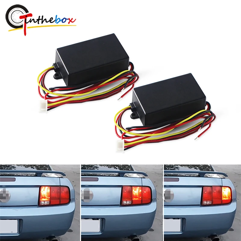 Gtinthebox Universal 3-Step Sequential Dynamic Chase Flash For 2015-up Ford Mustang taillamp Turn Signal Light Retrofit Use 20W