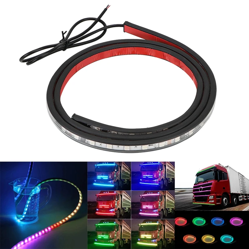 Truck LED RGB Ambient Light Colorful Horse Racing Streamer Light Bumper Door Truck Caravan Decorative Light Bar