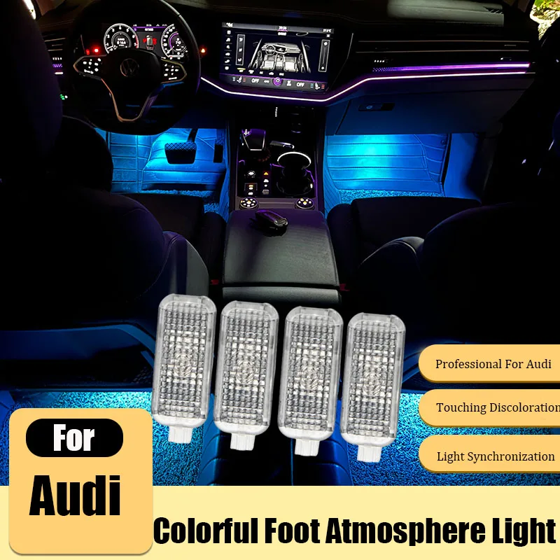 For Audi A1 8X A3 8V 8Y A4 B8 B9 A5 8T A6 C6 C7 C8 A7 A8 D3 D4 D5 Q2 Q3 8U F3 Q5 8R FY Q7 4L 4M RGB Footwell Lights HD Seat Lamp