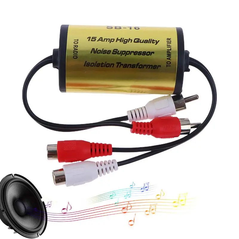 Car Audio Noise Suppressor Audio Signals Car Noise Filter Audio Hum Eliminator Reducer Alternator Isolation Transformer Car
