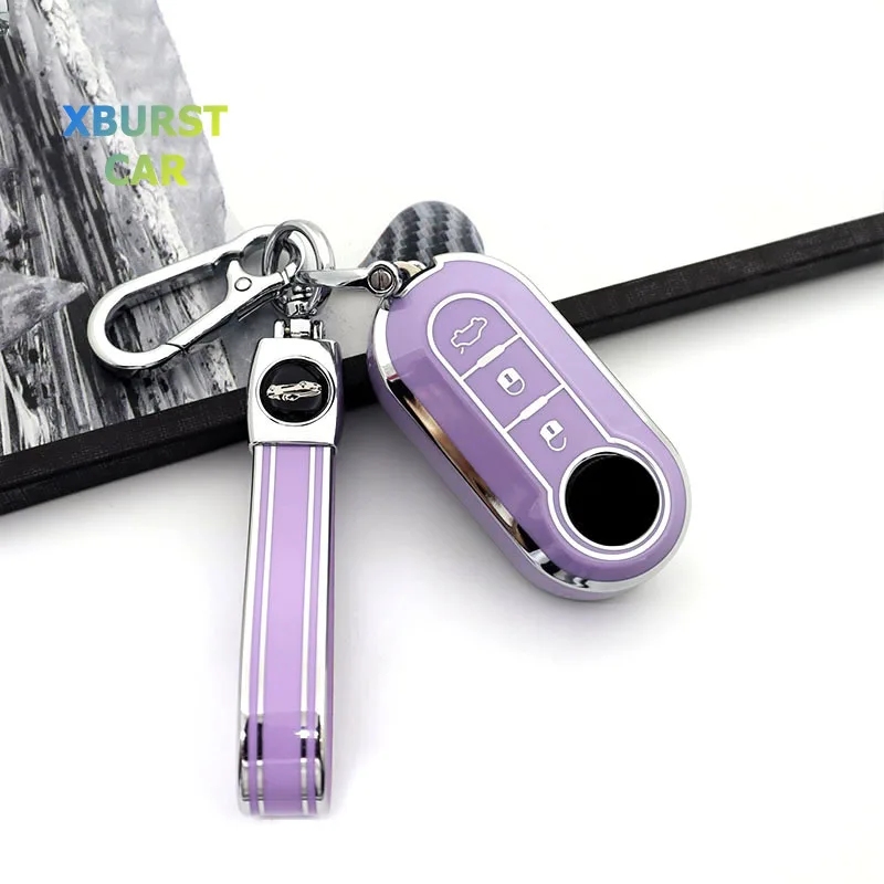 Auto Shell Fob For Fiat 500 Ducato Panda 500L Punto Lancia Musa For Citroen Jumper for Peugeot Boxer TPU Car Flip Key Case Cover