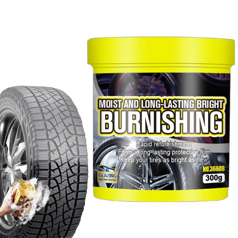 300g Tire Maintenance Paste Tyre Gloss Sealant Wax Hydrophobic Car Wheel Shine Coating Wax Long Lasting Car Cleaning Supplies