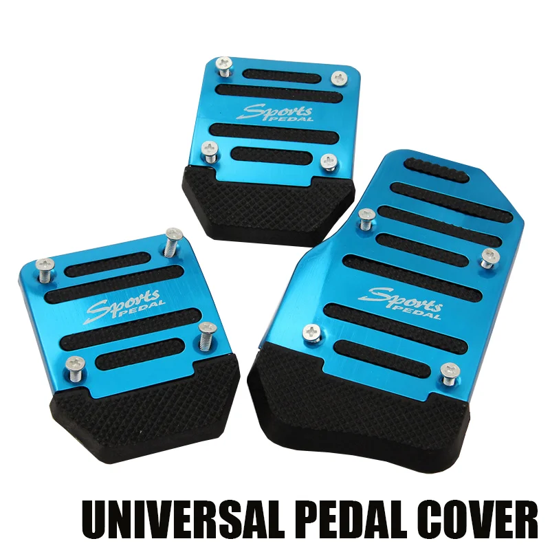 Universal Racing Car Sports Manual Automatic Clutch Gas Brake Foot Mat Set Nonslip Pedal Pads Cover Aluminium Alloy