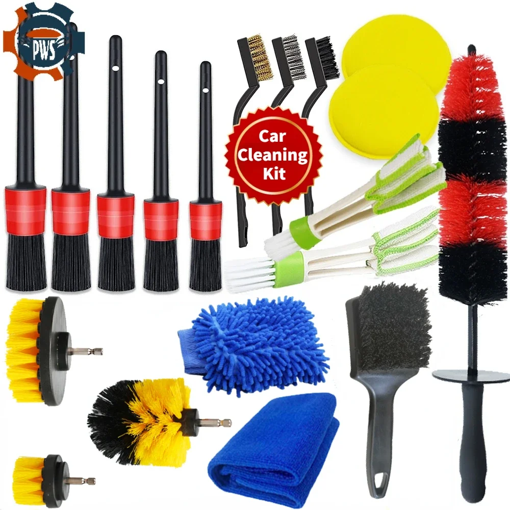 New Detailing Brush Drill Brushes Tool For Car Tire Rim Cleaning Detail Brush Set For Auto Interior Exterior Cleaning Car Wash