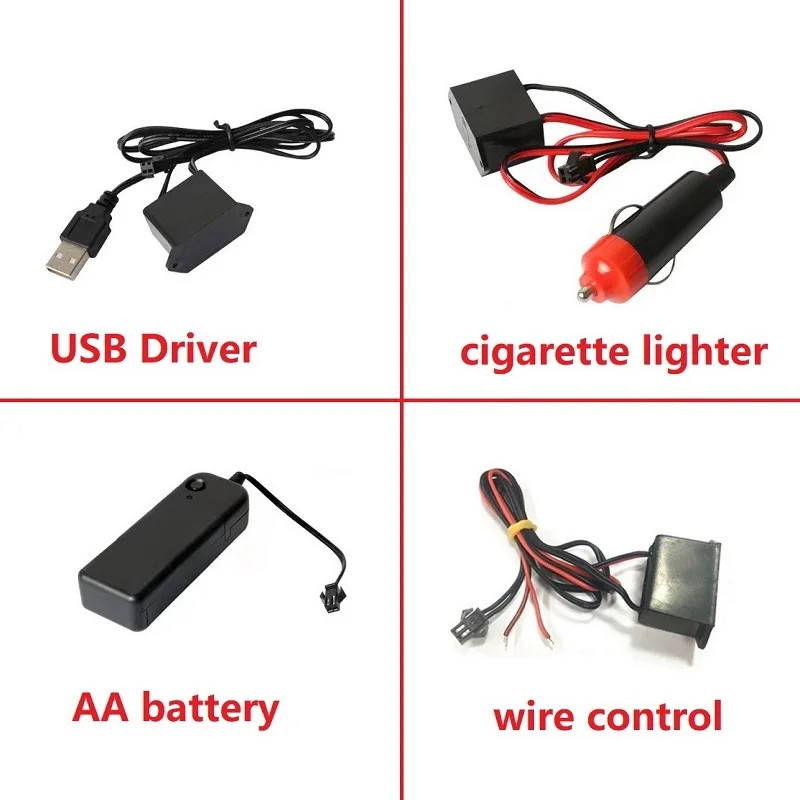 Neon LED Car Interior Lighting Strips Cigarette Drive Wire control USB drive Plug Adapter Controller Car Led Strip Light