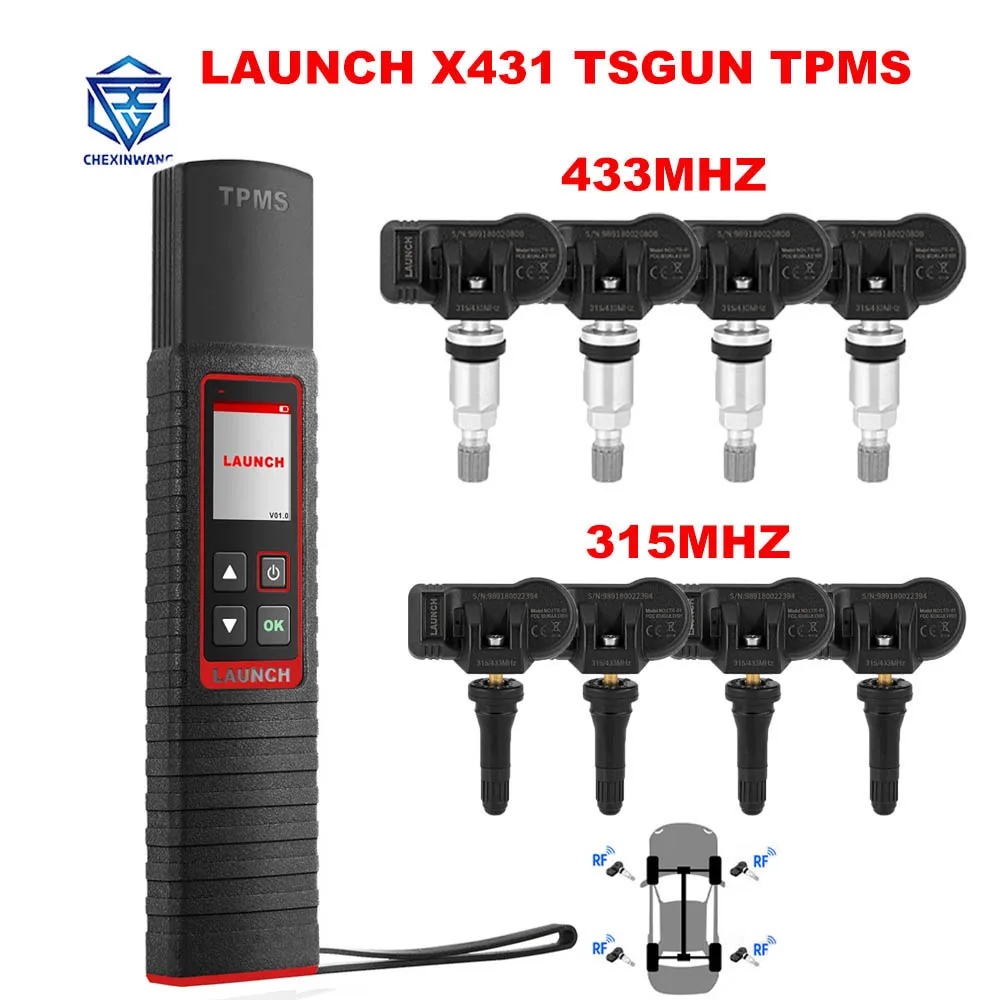 LAUNCH X431 TSGUN TPMS 315/433 MHZ RF-Sensor Car Tire Pressure Detector Tool for Launch X431 V/V+/PRO3S+/Pro3/Pro5 OBD2 Scanner