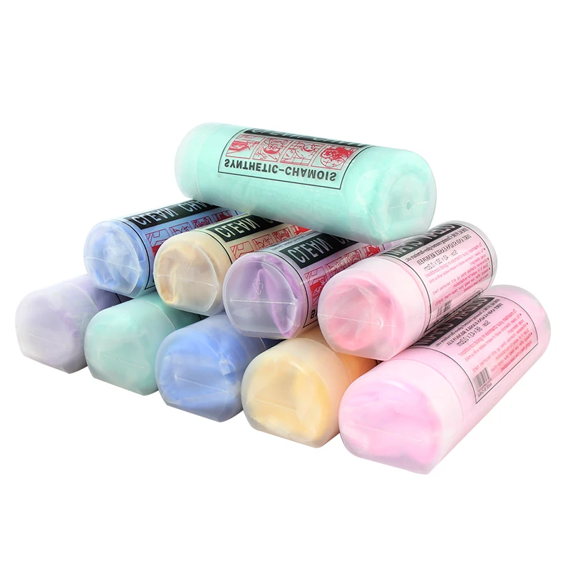 Car Cleaning Wash Towel Cham Synthetic Chamois Cloth in Multi Colors 66*43*0.2 cm for household use/keep hair dry