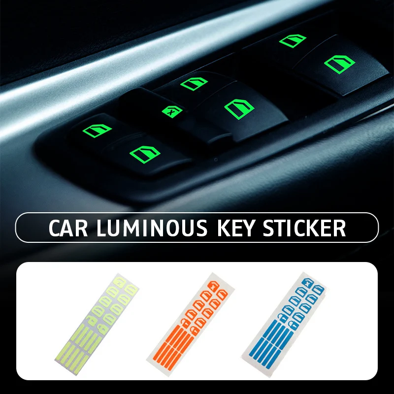 Hot Luminous Car Sticker Door Window Night Safety Switch Button Decal Switches Panel Relay Decoration Accessories Car Styling
