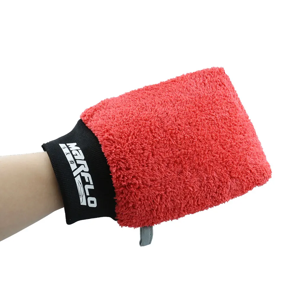Marflo Tar Spot Remover Cuff Magic Clay Mitt Coral Fleece Towel Gloves Detailing Tools Car Cleaning Care Magic Clay Bar