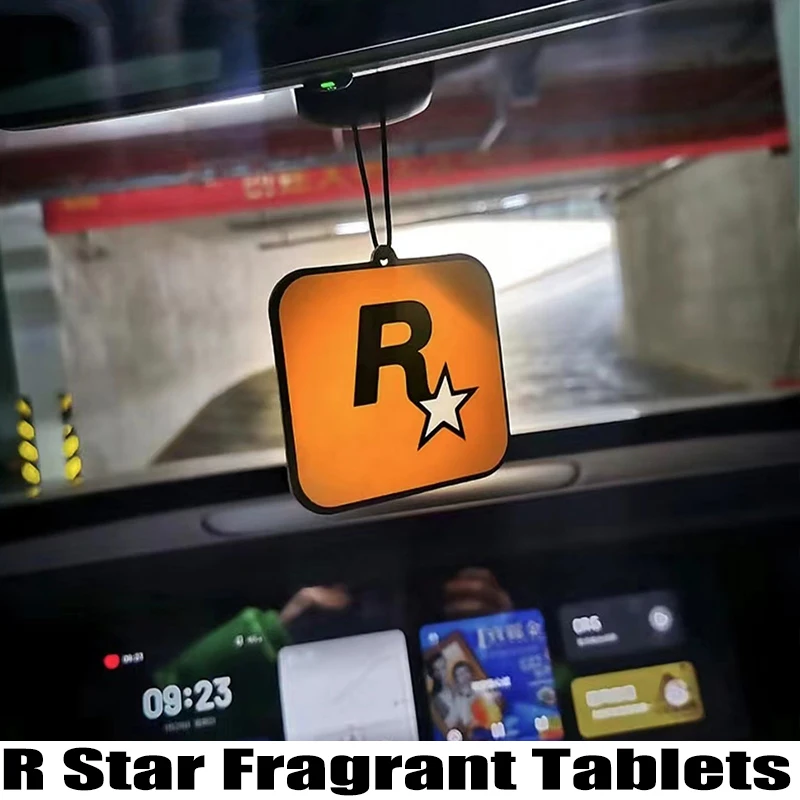 Car Fragrance R Star Pendant Air Freshener Car Rear View Hanging Long-Lasting Aromatherapy Fragrance Tablets Car Deodorization