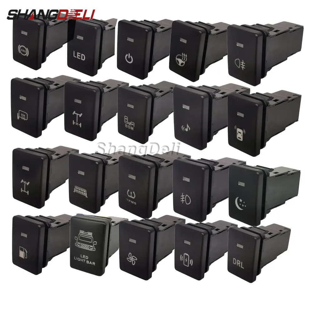 Car Led DRL fog Light headlight spotlight differential diff lock radar switch button For Suzuki Jimny 2019 2020 2021