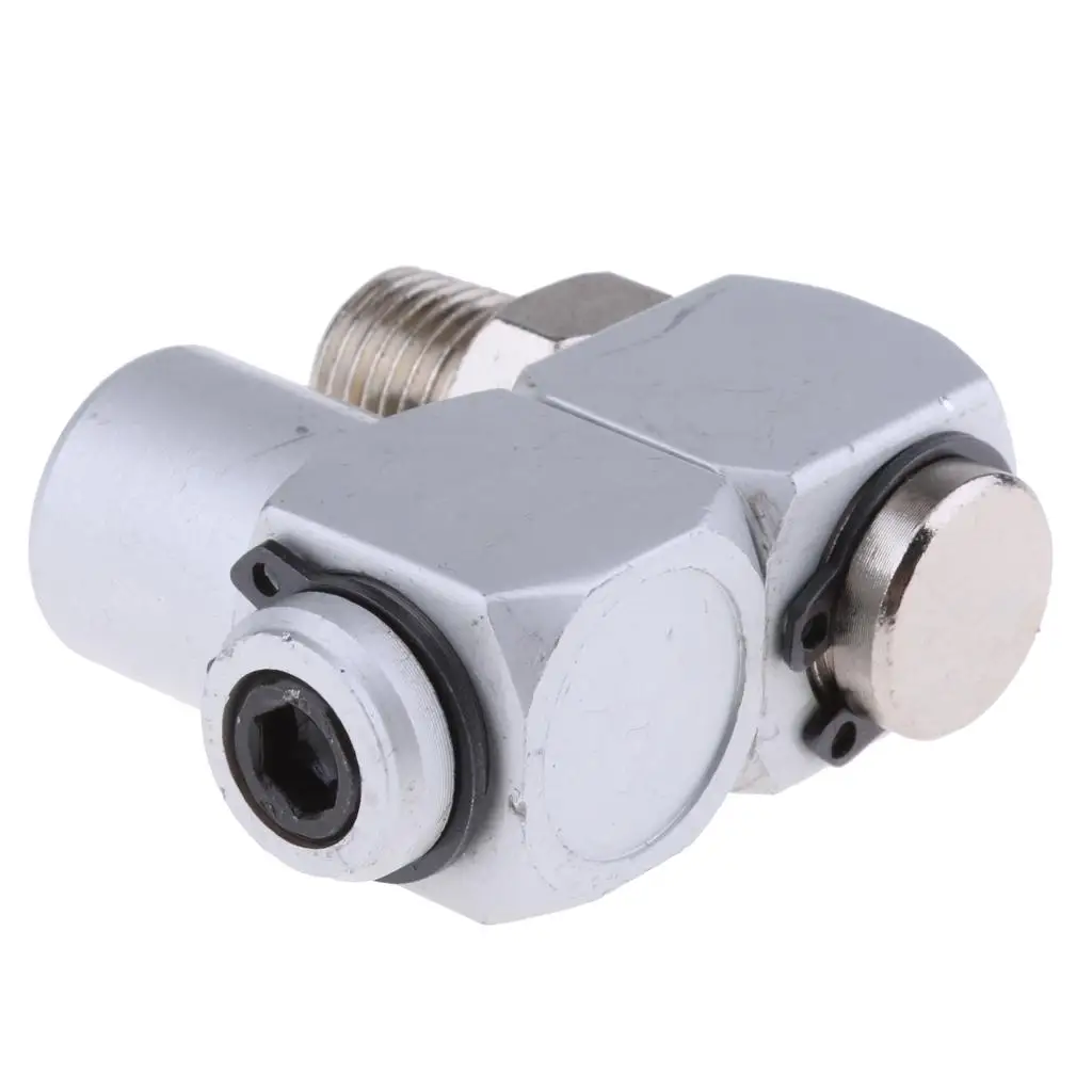 1/4" Universal 360 Swivel Air Hose Connector Adapter Aluminum Alloy Tool DIY