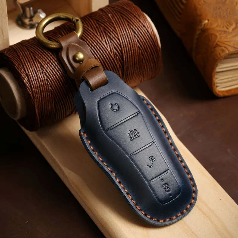 Car Key Cover Smart Remote Key Case for BYD Tang DM 2018 Key Bag Auto Accessories Keychain Keyring Key Covers