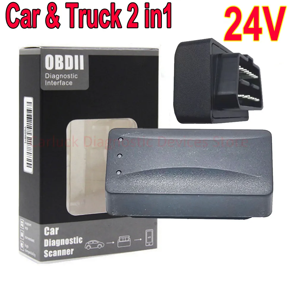 For Truck 24V ELM327 V1.5 Auto OBD Scanner Code Reader Tool Car truck Diagnostic Tool Super Bluetooth MINI ELM 327 For Android