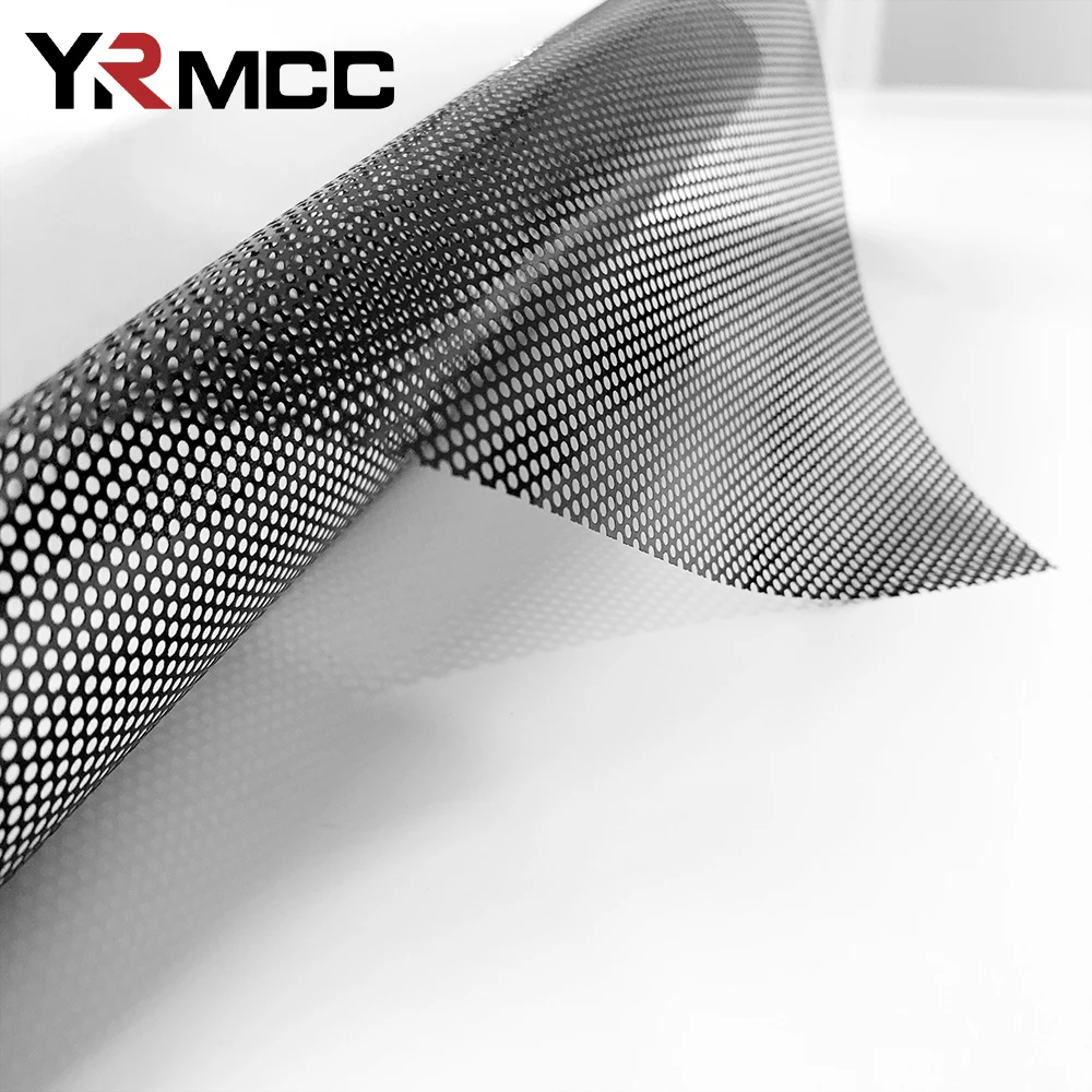 Car Tint Perforated Mesh Film Fly Eye One-way Privacy Window Film Mesh Light Headlight Wrap Sticker Black Polka Dot Office Glass