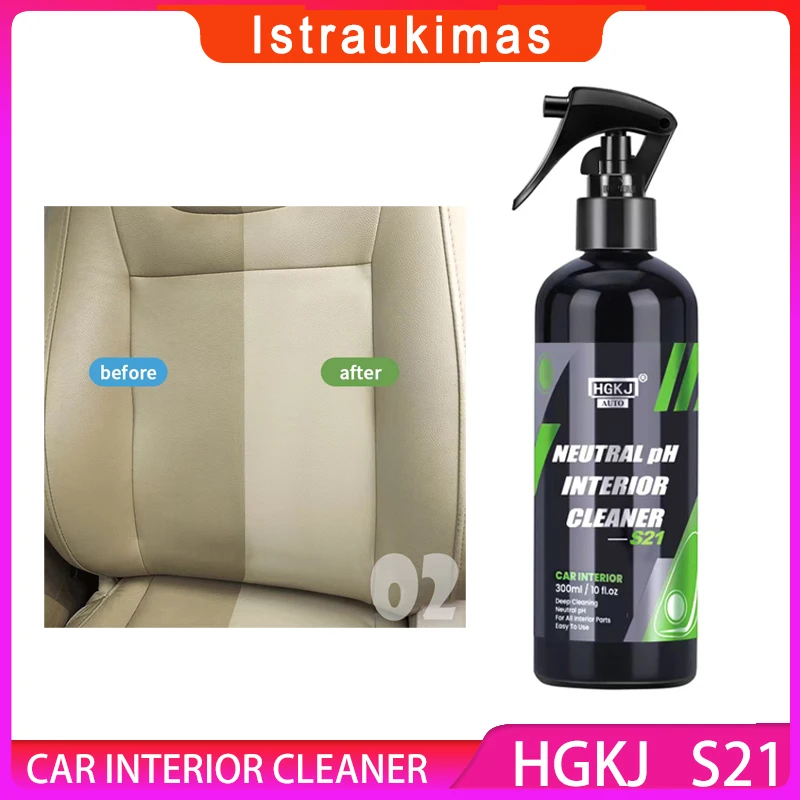 HGKJ S21 Leather Seat Repair Neutral pH Car Interior Cleaning Spray Car Plastic Restorer Coating Refreshing Foamer Chemical