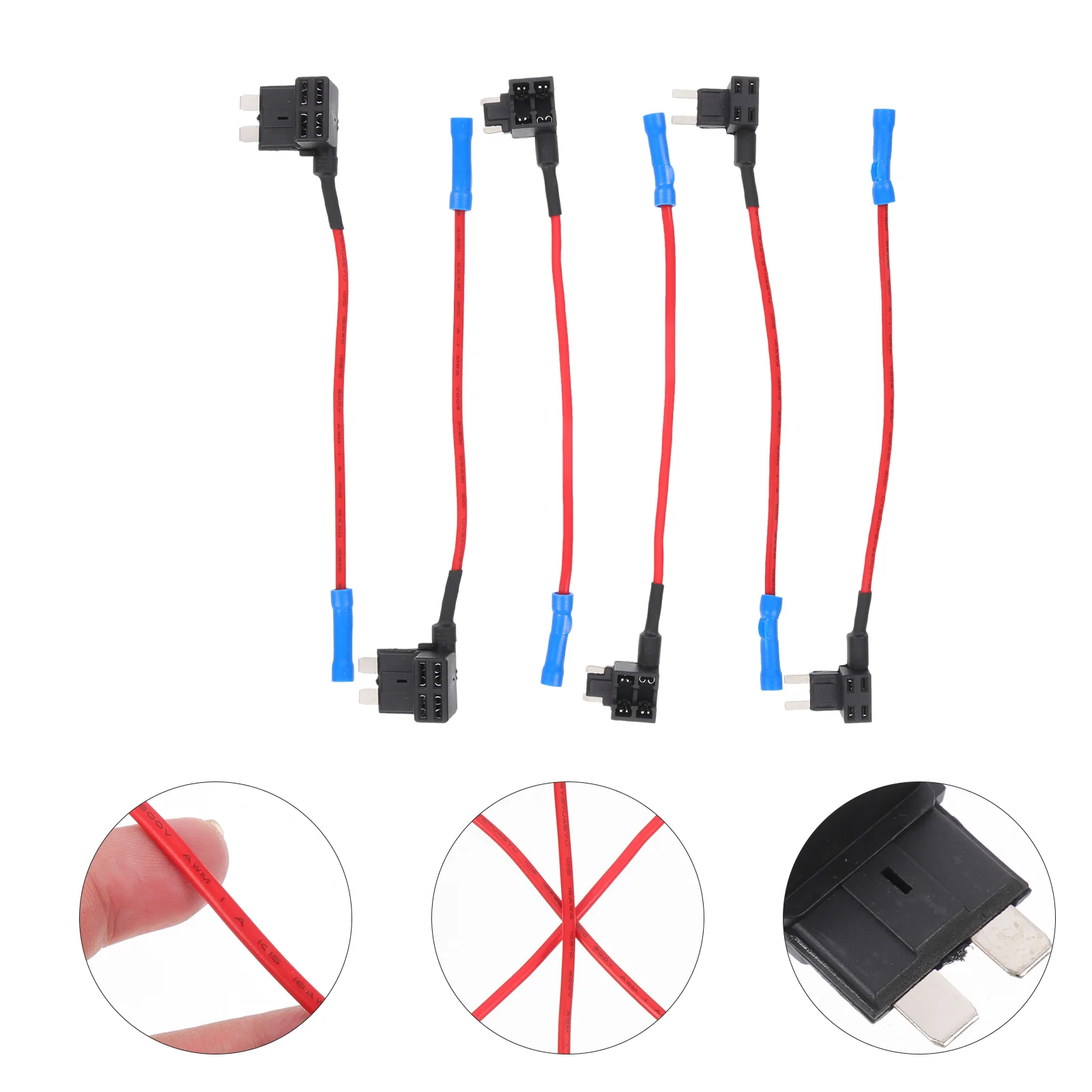 6 Pcs Car Fuse Dashcam Hard Wiring Kit Automotive Replacement Holder Cable Pick up Medium