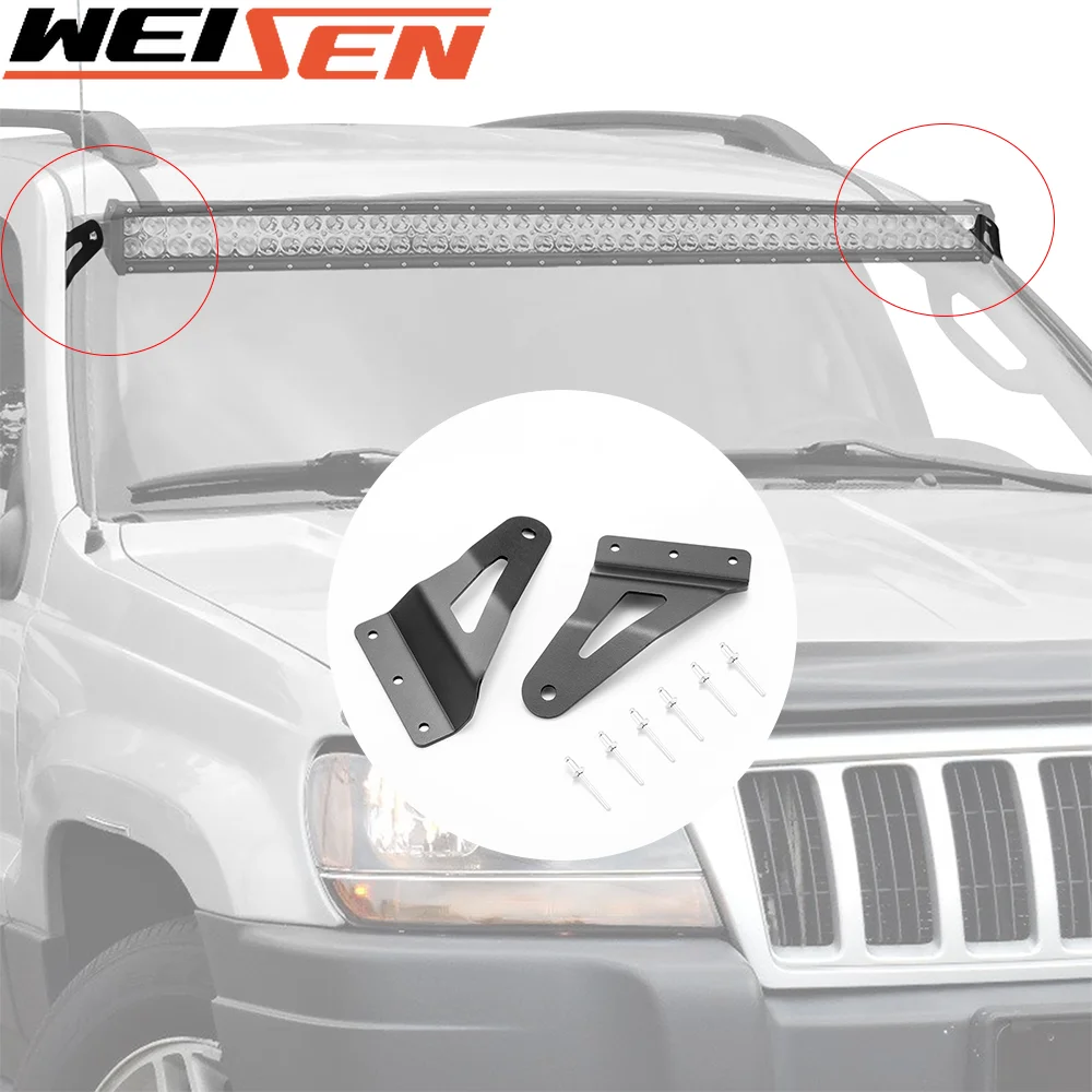 For Jeep Grand CHEROKEE 1999-2004 Roof LED Light Bar Brackets Fit 50" Curved LED Light Bars Car Accessories Durability Steel