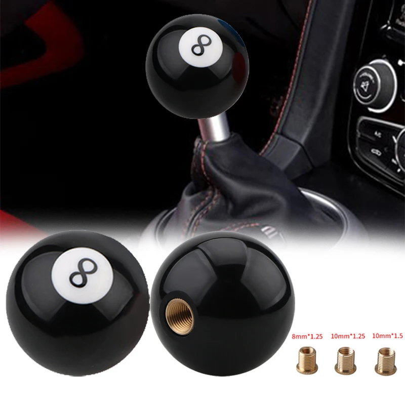 JDM Racing Accessories Black 8 Ball Gear Knob / Short shifter Knob For Universal Car Acrylic