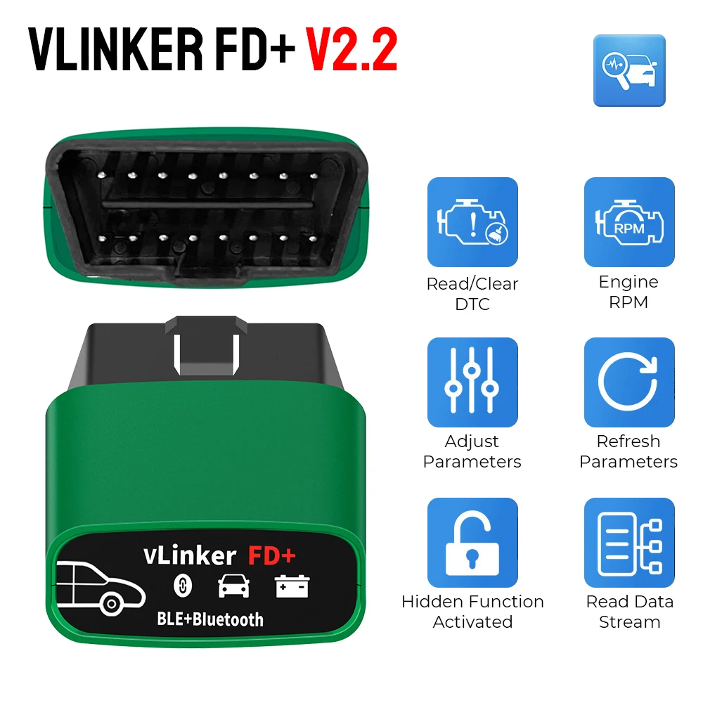 J2534 ELM327 OBD 2 Scanner Code Reader For FORScan Bluetooth-Compatible 4.0 WIFI vLinker FD+ V2.2 Car Diagnostic Tools