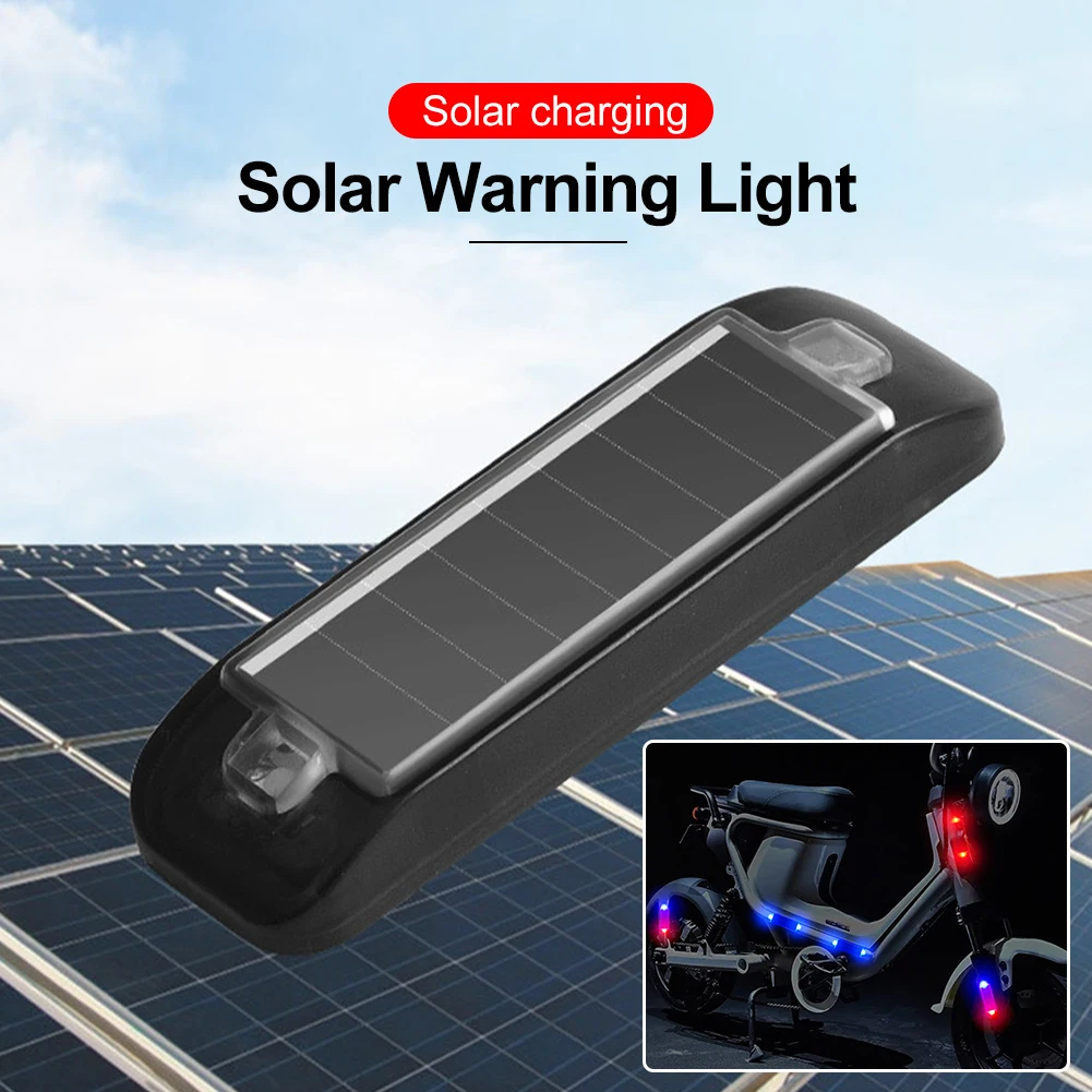 Car Solar Powered LED Warning Light Car Bicycle Motorcycles LED Side Marker Light Anti Rear End Car Signal Lamp Auto Accessories