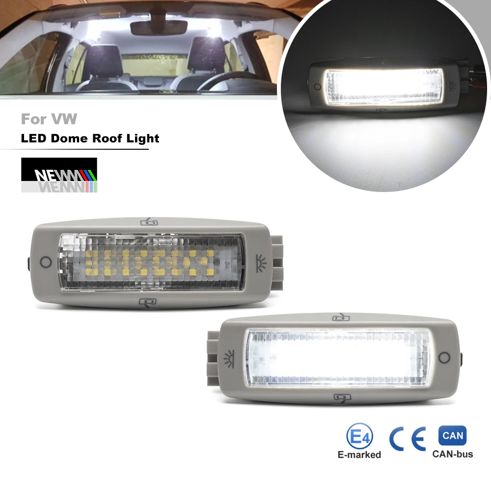 2Pcs LED Courtesy Reading Lights for Skoda Fabia Superb Yeti Canbus Dome Map Lamps Ceiling Lights Ambient Roof Cabin Lighting
