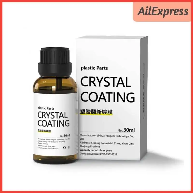 30ml Plastic Parts Refurbishing Agent Car Interior Exterior Cleaner Dashboard Plastic Crystal Coating Polishing Restore Liquid