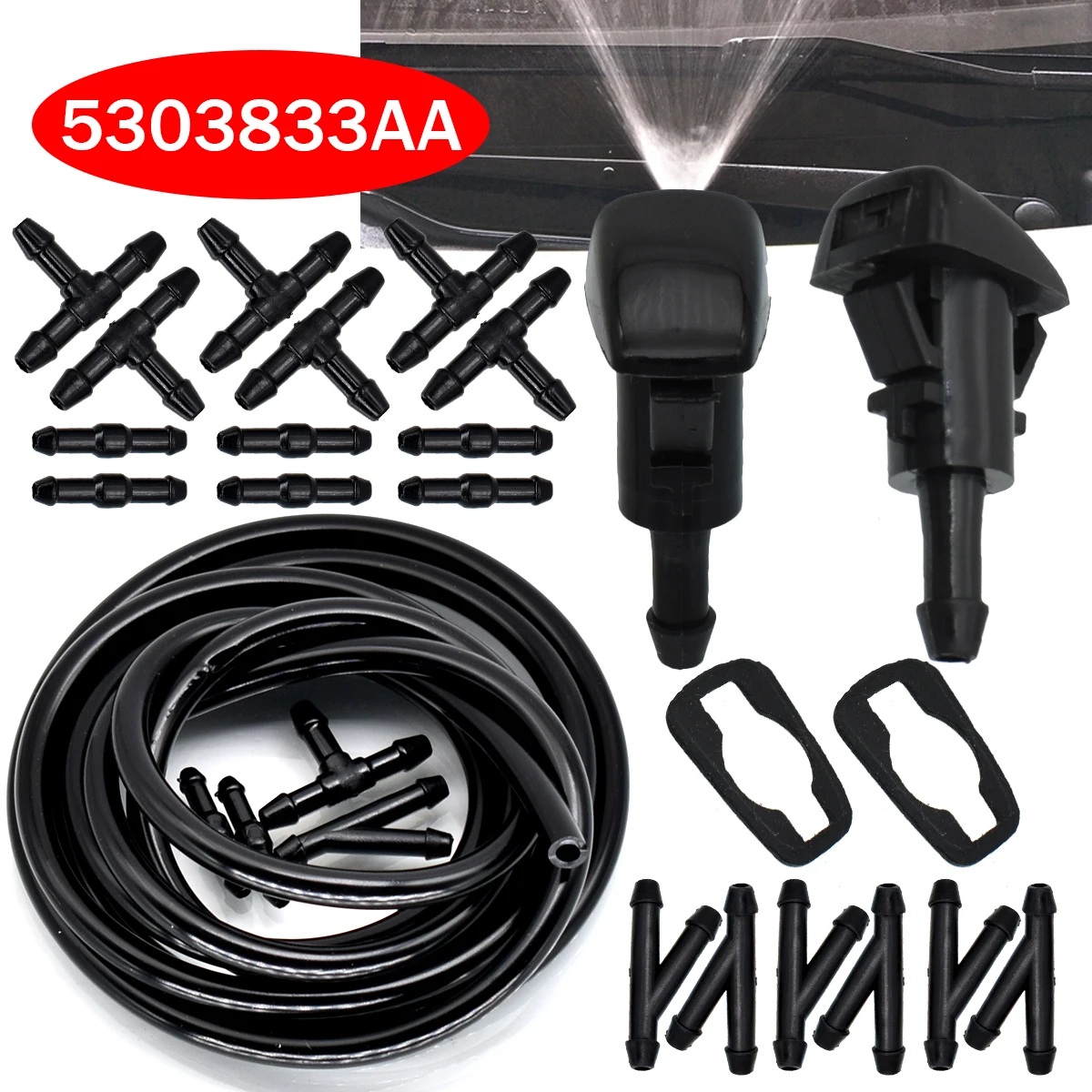 Front Windshield Wiper Washer Jet Nozzle Hose For Dodge Avenger Charger Durango Grand Caravan Journey Magnum Ram Chrysler Jeep