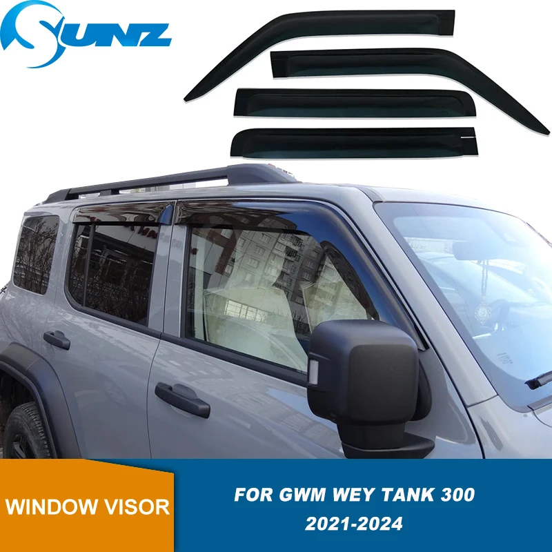 Side Window Deflector For GWM WEY TANK 300 2021 2022 2023 2024 Car Window Visor Sun Rain Guard Weather Shield Wind Deflector