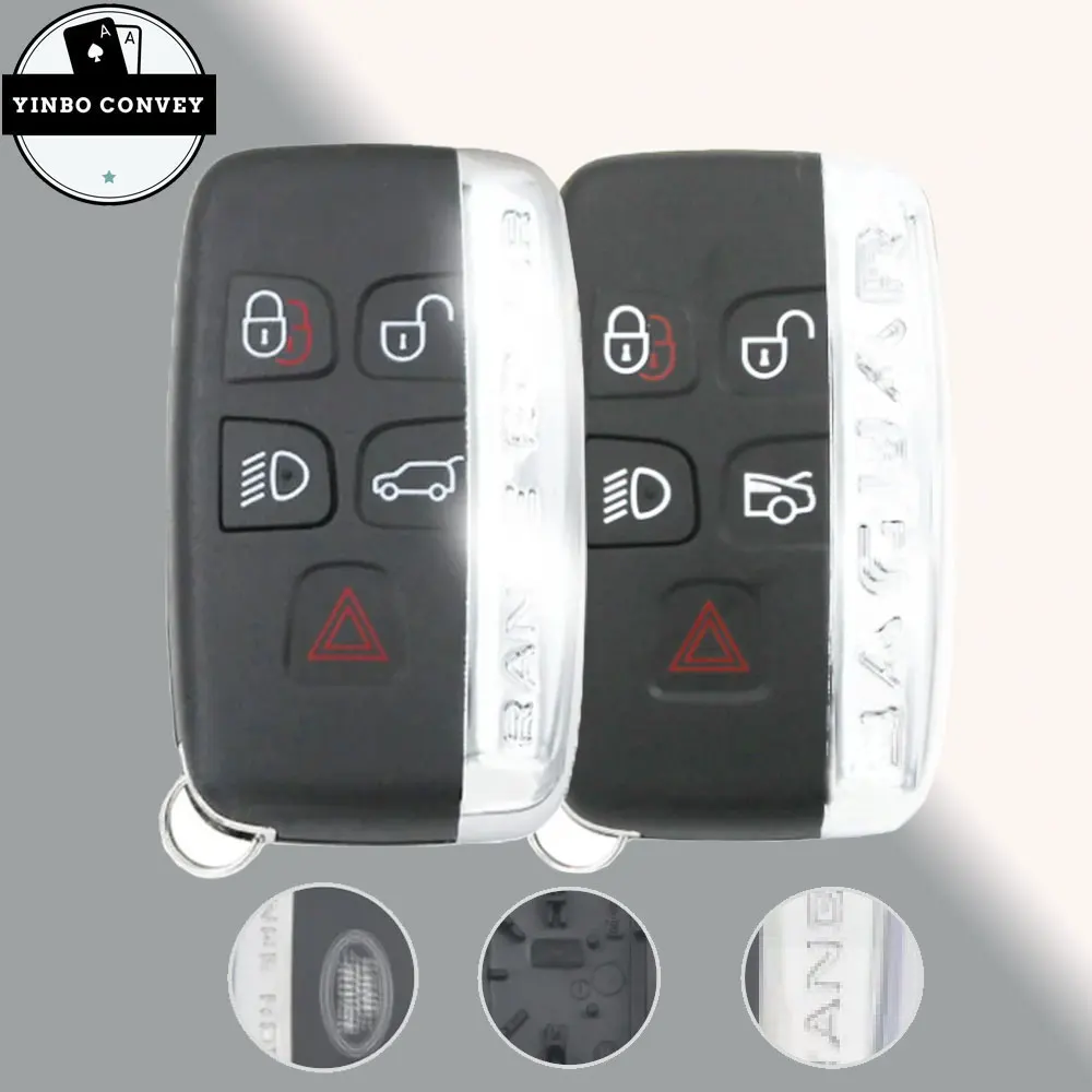 YINBO - Original replacement For Land Rover Range LR2 LR4 Fit Jaguar F-Pace F-Type XE XF XJ Remote Key Shell Case Fob 5 Buttons